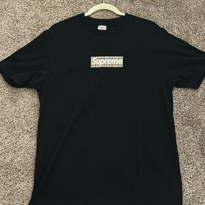 Supreme Burberry Box Logo Luxury Designer Tee